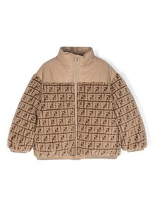 Флисовый пуховик с логотипом FF Fendi Kids, нейтральный