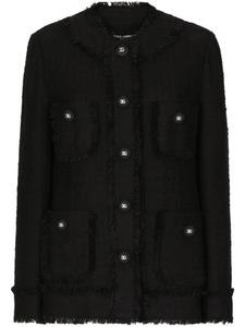 Dolce & Gabbana однобортный твидовый пиджак, черный