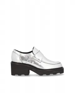 Женские кожаные мокасины Las Vegas с противоскользящей подошвой Alpe, серебряный