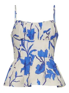 Топ Alba с цветочным принтом Cara Cara, белый