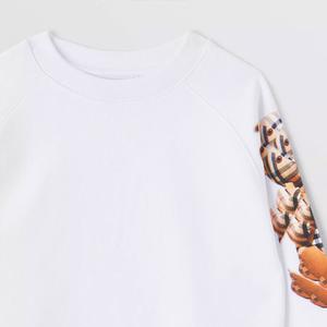 Толстовка детская Burberry с принтом на рукавах, белый