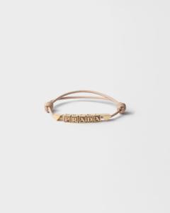 Браслет из кожи наппа Prada, пудрово-розовый