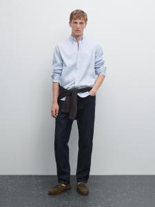 Рубашка Оксфорд классического кроя Massimo Dutti, Sky Blue