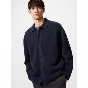 Рубашка-кардиган Milano Uniqlo, 69 темно-синий