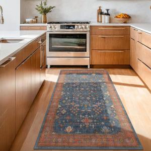 Ковёр Hazo Haus для кухни, 92х153 см, синий/терракотовый