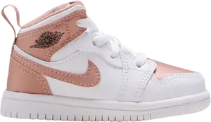 Кроссовки Air Jordan 1 Mid TD White Rose Gold, белый