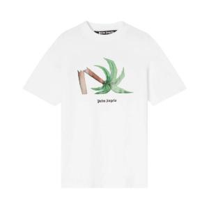 Футболка Palm Angels Broken Palm Classic Tee 'White/Green', белый