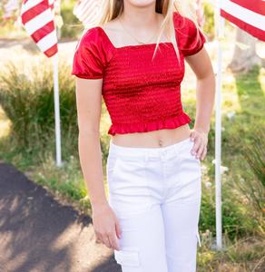 Красный топ со сборками Cheryl Creations