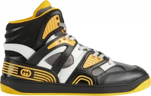 Кроссовки Gucci Basket High Black Demetra Yellow, черный