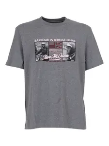 Футболка с графическим принтом Barbour, серый