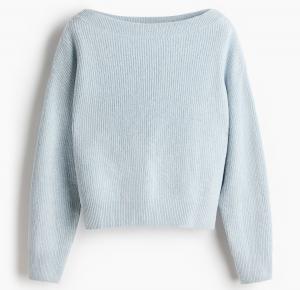 Свитер H&M Oversized Boat-Neck, голубой