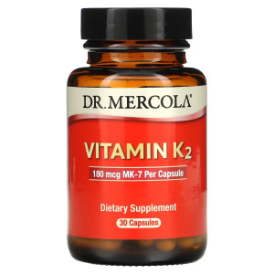 Dr. Mercola, Витамин K2, 180 мкг, 30 капсул