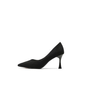 Женские туфли на тонком каблуке и высоком каблуке QITUMAUL, Black[Heel Height 7.5Cm]