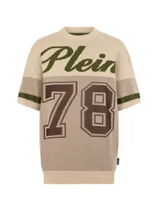 Футболка с круглым вырезом и номером Philipp Plein, бежевый