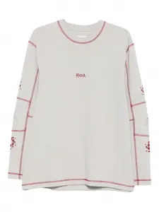 Футболка с длинными рукавами и декоративной строчкой ROA, серый