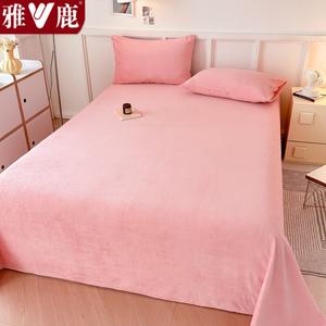 Yalu Простыня 120х200 см из молочного вельвета, утолщенная, цвет J Coral Pink