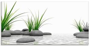 Стеклянная картина Artland 3D Steine, 60x30x2 см, белый