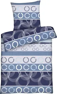 Постельное белье Renforce 135x200 из 100% хлопка, пододеяльник круги синего цвета Carpe Sonno