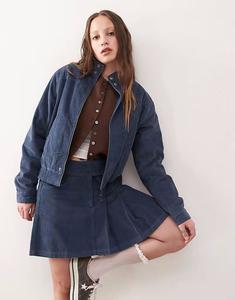 Куртка-бомбер вельветовая, темно-синего цвета Reclaimed Vintage