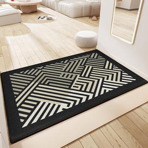 Dajiang Ковер 50х80 см для прихожей, Home Grid, с узором Line Order, удаление песка