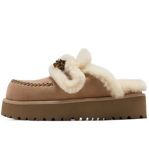 GG CC Пушистая верхняя одежда, увеличивающая рост, женские сандалии с закрытым носком GG-CC, Milk Tea