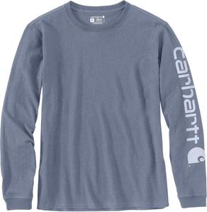 Carhartt женская футболка с логотипом на рукаве, свободный крой, тяжелый хлопок, длинный рукав, Wisteria Heather