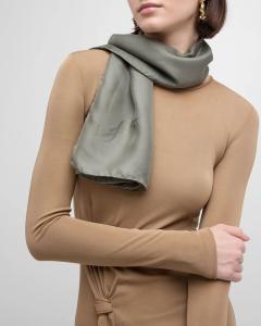 Шелковый шарф YSL Charmeuse Saint Laurent, цвет Kaki-Milit