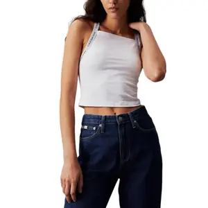 Топ-майка CALVIN KLEIN Европейская версия Женская Ярко-белый