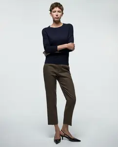 Брюки в клетку Sfera, коричневый