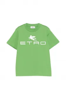 Футболка с графическим логотипом ETRO KIDS, зеленый