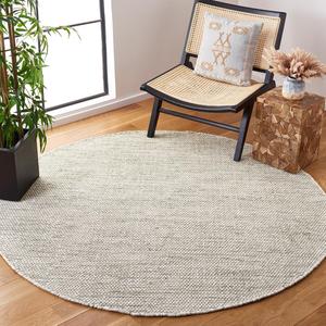 Ковер SAFAVIEH, 183 x 183 см, Natura Collection — Green & Ivory, ручной работы из шерсти, идеален для помещений с высокой проходимостью в гостиной, спальне (NAT776Y)