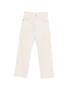 Джинсы прямого кроя с логотипом на пуговице Patrizia Pepe, бежевый