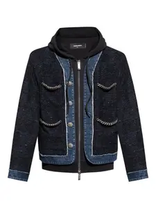 Твидовая куртка с цепочной отделкой DSQUARED2, синий