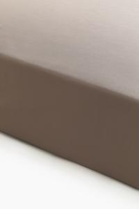 Сатиновая простыня на резинке H&M, 90x200 см, серо-коричневый