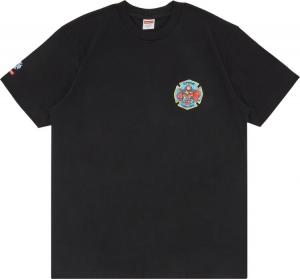 Футболка Supreme FDNY Engine 9 Tee 'Black', черный