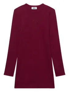 Платье в рубчик с длинными рукавами Gcds, красный