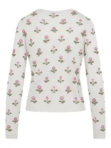 Кардиган с цветочным узором Giambattista Valli, нейтральный