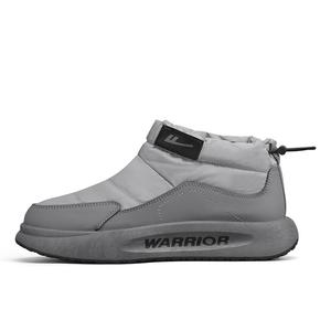 WARRIOR Термостойкие водонепроницаемые противоскользящие короткие зимние ботинки для мужчин с амортизацией и устойчивостью к истиранию, светло-серые, на флисовой подкладке