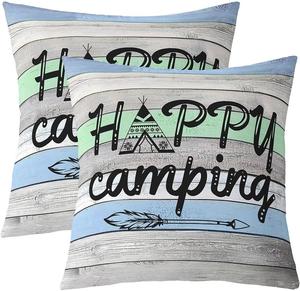 Erosebridal Чехлы для подушек Happy Camping в стиле кантри с принтом стрелок и ретро декором сарайных дверей, Multi 21
