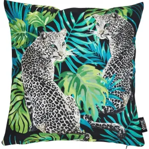 Декоративная подушка Velour Print Leopard наволочка с печатным рисунком с обеих сторон, без наполнителя, 1 штука Done., Bunt + bedruckt