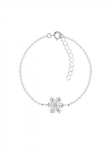 Alexander York Браслет «Снежинка» с кубическим цирконием в оправе из серебра 925 пробы