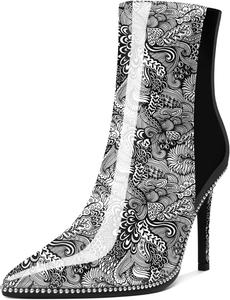 Женские ботильоны Mettesally с острым носком, высокие тонкие каблуки-стилето, боковая молния, украшенные бусинами, комфортные ботинки для осени и зимы