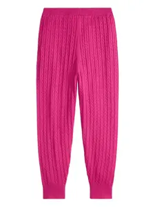 Брюки фактурной вязки POLO RALPH LAUREN KIDS, розовый