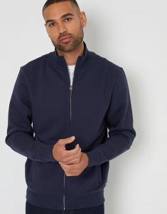 Толстовка с воротником-воронкой и застежкой-молнией, темно-синего цвета Threadbare