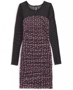 Комбинированное платье из сетки с длинными рукавами и принтом для больших девочек With Jules, мультиколор