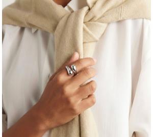 Регулируемое модное кольцо из нержавеющей стали - серебристое Joey Baby, Silver