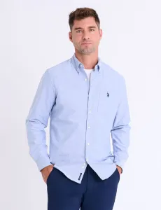 Рубашка U.S. Polo Assn Long Sleeve Stretch Oxford, синий