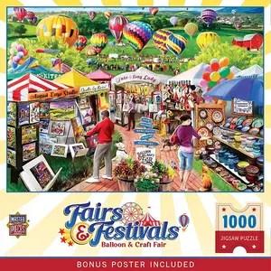 Ярмарки и фестивали шедевров – ярмарка воздушных шаров и ремесел, пазл из 1000 деталей Masterpieces Puzzles, multicolor