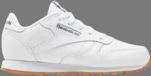 Кроссовки classic leather little kid 'white gum' Reebok, белый