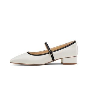 7or9 Туфли Мэри Джейн на толстом каблуке Oqiao Cake, женские, белые, черные, 3,5 см